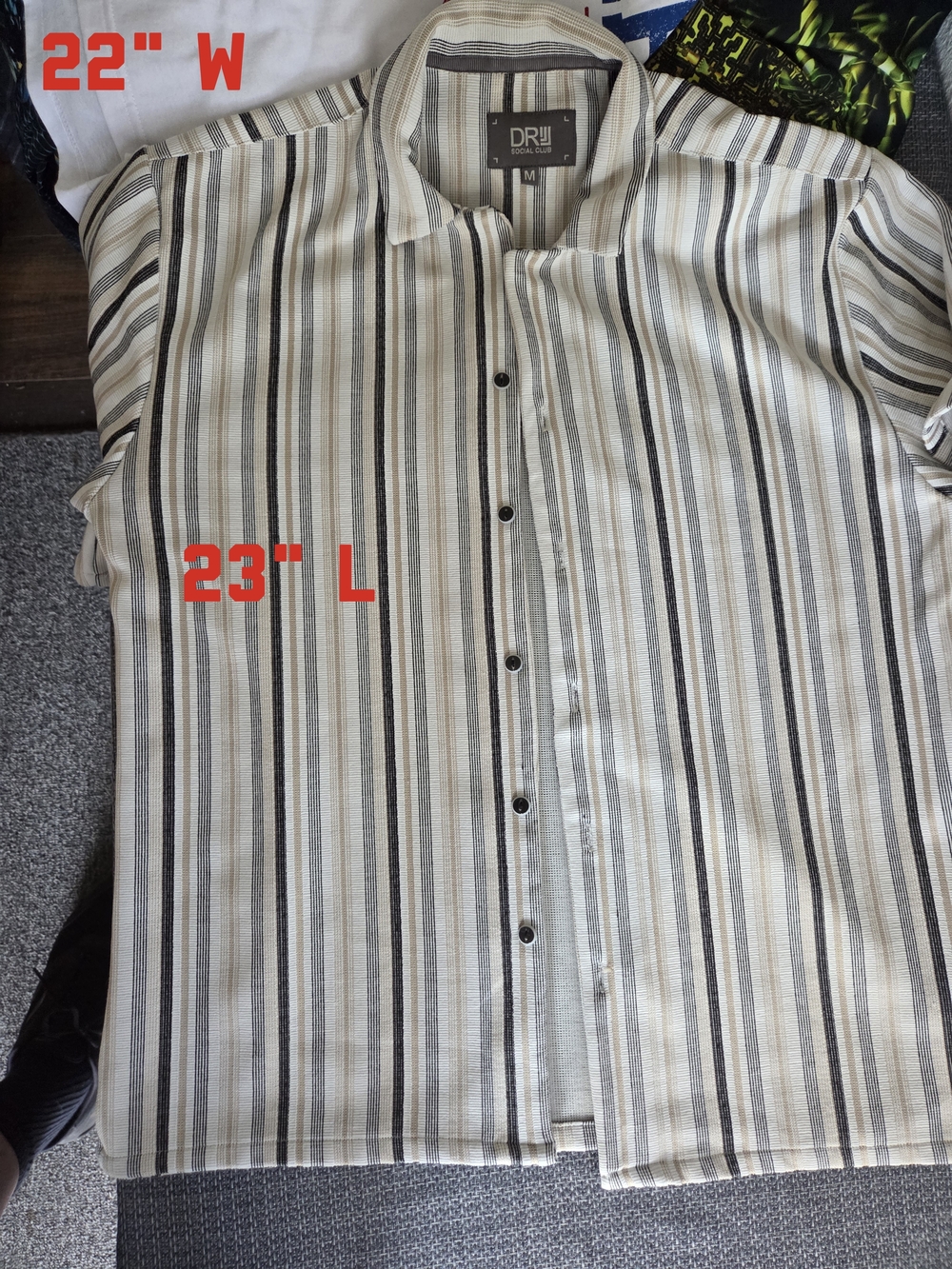 Men's Spring/Summer short-sleeve button-up Cream Party/Club Shirt